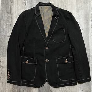 Jeep Spirit 1941 Jacket Mens MEDIUM Sport Coat Retro Denim Dark Wash 2 Button